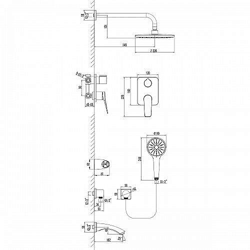 Душевая система Lemark Bronx LM3722GM купить в интернет-магазине сантехники Sanbest