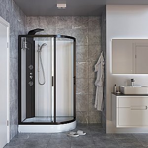 Душевая кабина с гидромассажем Taliente TA-128CB 120х80 стекло прозрачное купить в интернет-магазине Sanbest