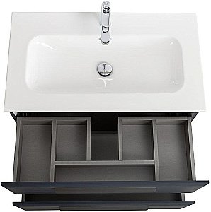 Тумба с раковиной Cezares ECO-CER-N 80 ECO-CER-N-800-2C-SO-GR-P графит для ванной в интернет-магазине Sanbest