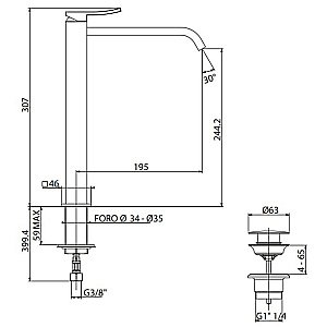 Смеситель для раковины Gattoni Ely 8848/88C0 купить в интернет-магазине сантехники Sanbest