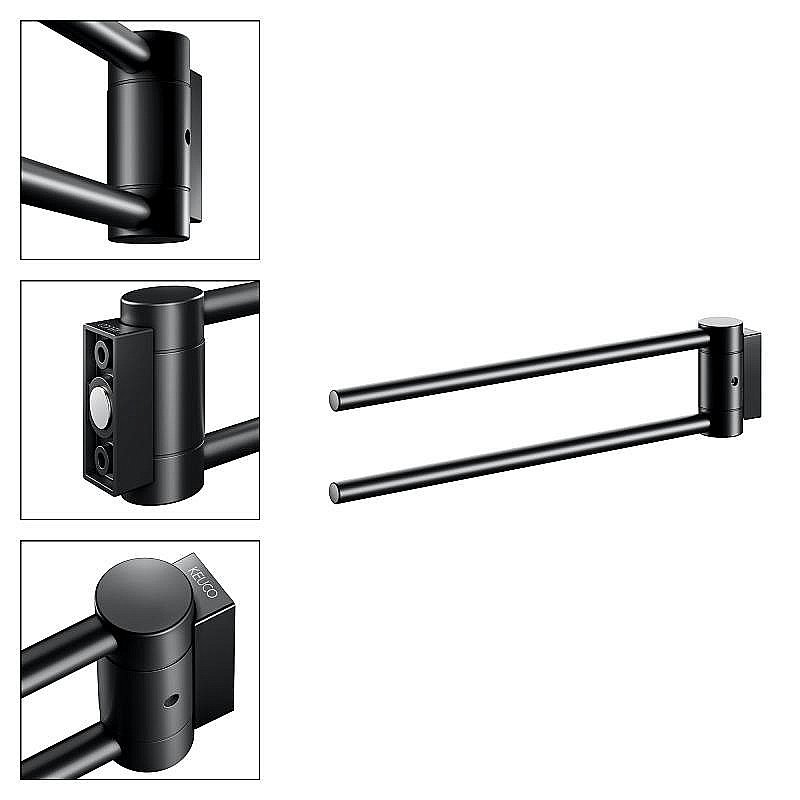 Полотенцедержатель KEUCO PLAN 14919370000 черный матовый купить в интернет-магазине сантехники Sanbest