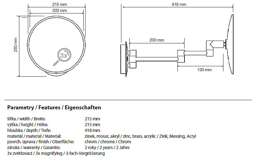 Косметическое зеркало Bemeta 116301522 21 купить в интернет-магазине сантехники Sanbest