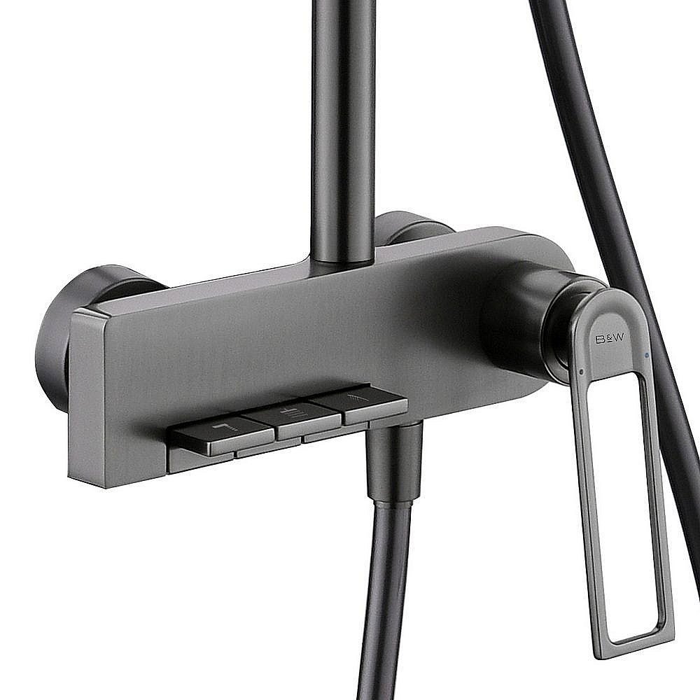 Душевая система Black&White Universe UK9900MG оружейная сталь купить в интернет-магазине сантехники Sanbest