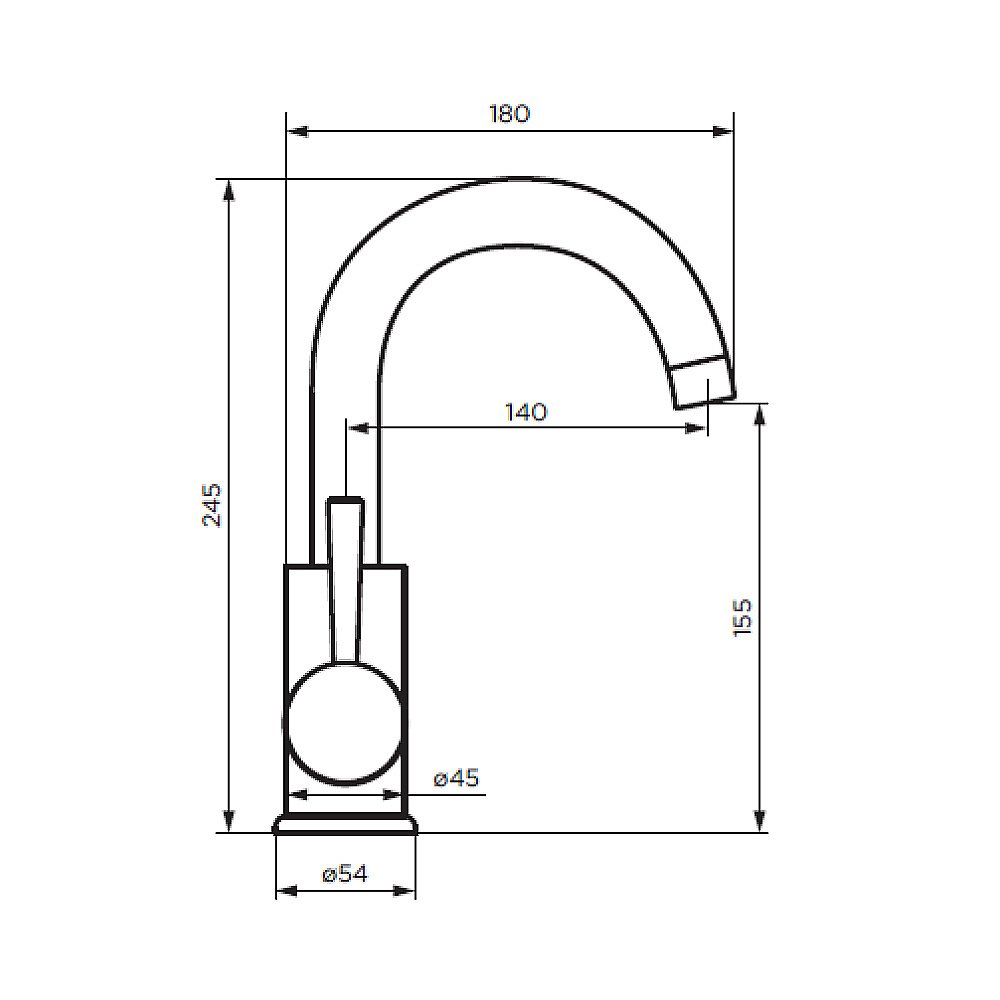 Смеситель для раковины Dorff Logic D3002101SS сталь купить в интернет-магазине сантехники Sanbest