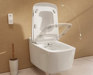 Унитаз Vitra V-CARE Prime 7231B403-6216 безободковый, с крышкой микролифт, белый купить в интернет-магазине Sanbest