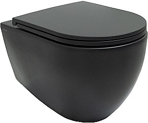 Унитаз подвесной Allen Brau Reality 4.32006.31 черный матовый, безободковый, с крышкой микролифт купить в интернет-магазине Sanbest