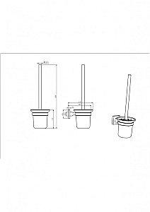 Ершик для унитаза CeramaLux Quadro 61913 хром купить в интернет-магазине сантехники Sanbest