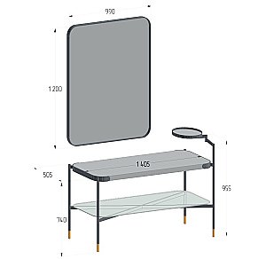Консоль с раковиной Salini Ninfea 27N114 140 черная для ванной в интернет-магазине сантехники Sanbest