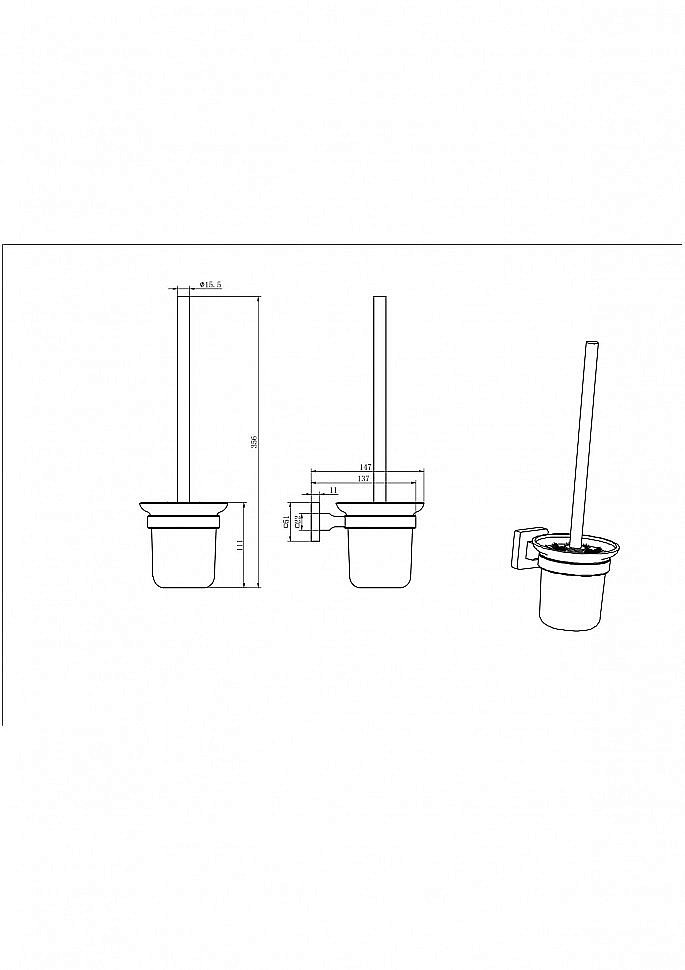 Ершик для унитаза CeramaLux Quadro 61913 хром купить в интернет-магазине сантехники Sanbest