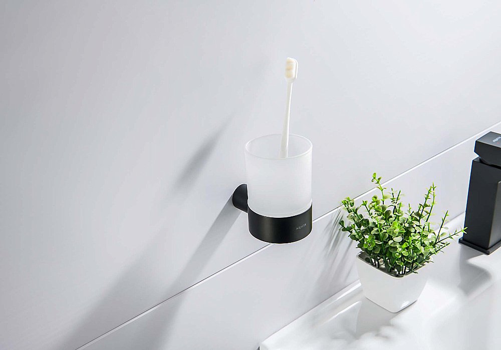 Стакан Aquatek Лира AQ4404MB стекло матовое/черный матовый купить в интернет-магазине сантехники Sanbest