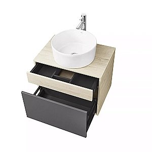 Тумба с раковиной Акватон Лофт Урбан 65 графит\орегон для ванной в интернет-магазине Sanbest
