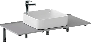 Столешница Good Door 80 г-образный кронштейн, серая матовая для ванной в интернет-магазине сантехники Sanbest