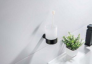 Стакан Aquatek Лира AQ4404MB стекло матовое/черный матовый купить в интернет-магазине сантехники Sanbest