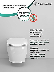 Унитаз подвесной Ambassador Royal 263K19002RS безободковый, с крышкой микролифт, белый купить в интернет-магазине Sanbest
