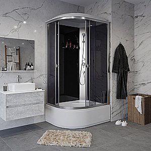 Душевая кабина Niagara Eco E120/80/40/TN 120х80 стекло тонированное/профиль хром купить в интернет-магазине Sanbest