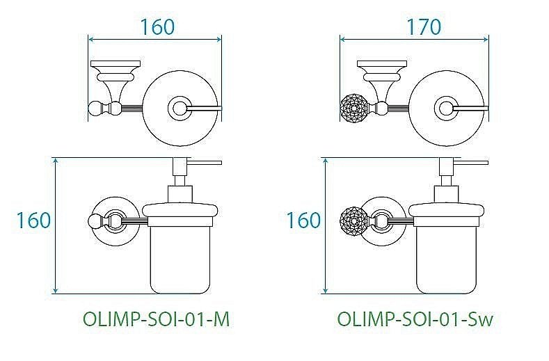 Диспенсер Cezares OLIMP-SOI-01-M хром купить в интернет-магазине сантехники Sanbest