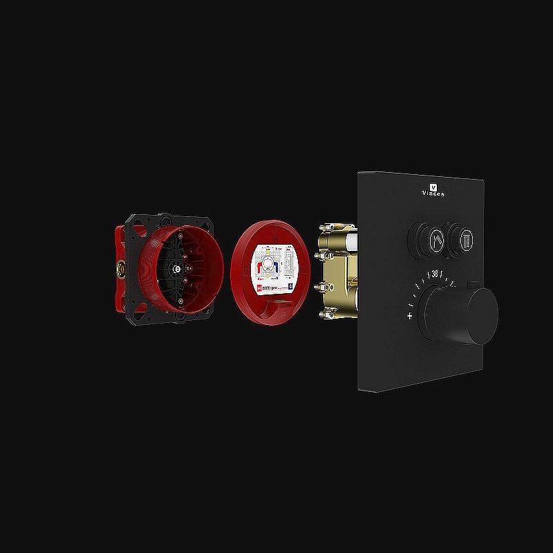 Душевая система Vincea Inspire VSFW-3I21T2MB черная матовая купить в интернет-магазине сантехники Sanbest