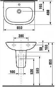 Раковина подвесная Jika DEEP by 65 см белая купить в интернет-магазине Sanbest