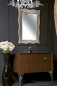 Тумба с раковиной Armadi Art Neoart 80 под моноблок стекло шоколад для ванной в интернет-магазине Sanbest