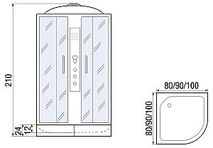Душевая кабина River Desna 24 90x90 МТ стекло матовое купить в интернет-магазине Sanbest