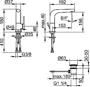 Смеситель для раковины KEUCO EDITION 400 51505010000 хром купить в интернет-магазине сантехники Sanbest