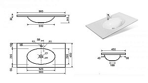 Тумба с раковиной Эстет Vegas 90 любой цвет тумбы и раковины под заказ для ванной в интернет-магазине Sanbest