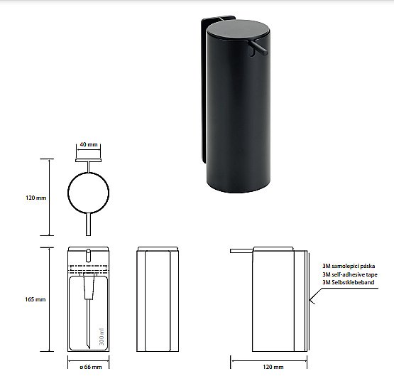 Диспенсер Bemeta Easy 163109220 черный купить в интернет-магазине сантехники Sanbest
