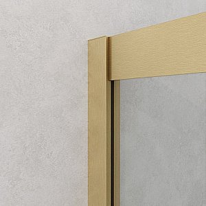 Душевой уголок Cezares Relax 100x100 RELAX-304-R-2-100-C-BORO стекло прозрачное/профиль матовое брашированное золото купить в интернет-магазине Sanbest