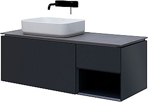 Тумба с раковиной Allen Brau INFINITY 120 1+1 антрацит матовый для ванной в интернет-магазине Sanbest
