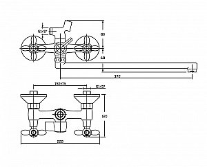 Смеситель для ванны Agger Retro A1921100 купить в интернет-магазине сантехники Sanbest