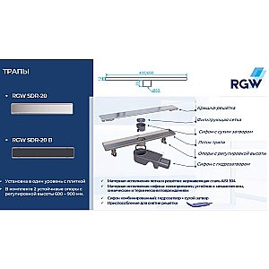 Душевой трап RGW Shower Drain SDR-20 60 47212060-01 хром купить в интернет-магазине Sanbest