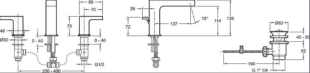 Cмеситель для раковины Jacob Delafon STRAYT E37331-CP купить в интернет-магазине сантехники Sanbest