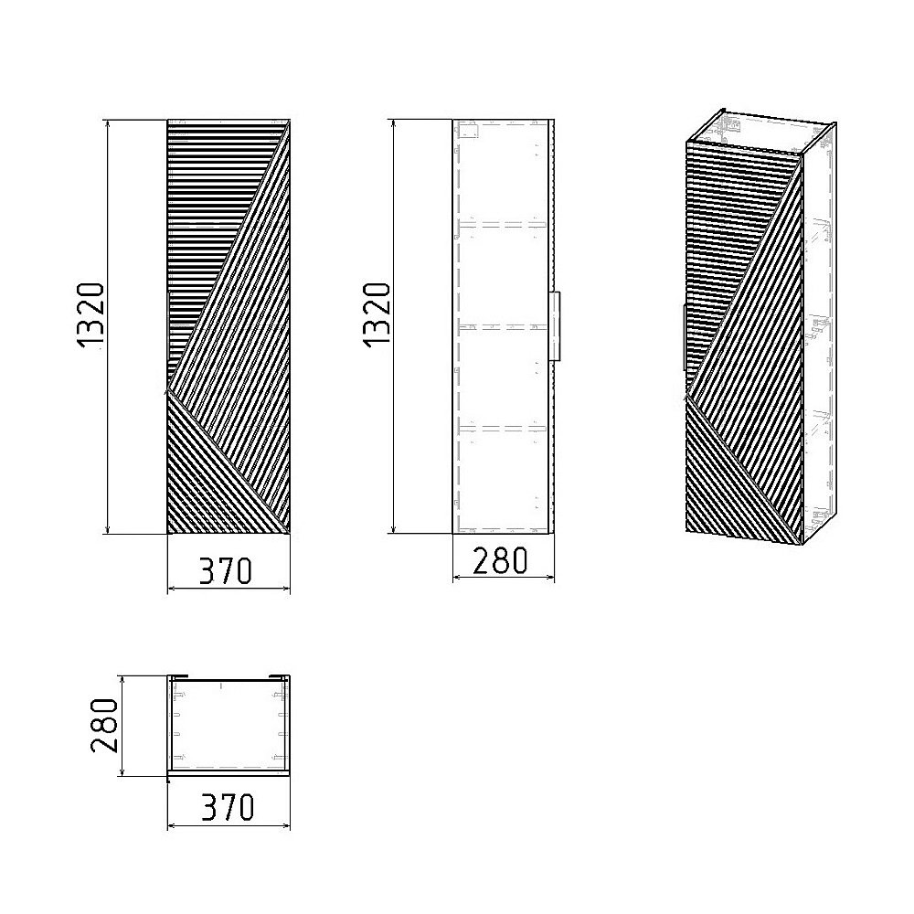 Пенал подвесной Grossman Блисс 37 303548 белый матовый для ванной в интернет-магазине сантехники Sanbest