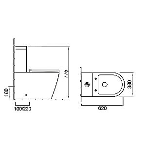Унитаз напольный Vincea Piatti VT2-11 безободковый, с бачком, с крышкой микролифт купить в интернет-магазине Sanbest
