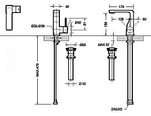 Смеситель для раковины Bravat ARC F16061K-2-ENG купить в интернет-магазине сантехники Sanbest