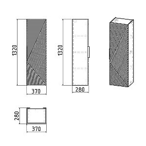 Пенал подвесной Grossman Блисс 37 303548 белый матовый для ванной в интернет-магазине сантехники Sanbest