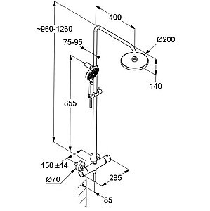 Душевая система Kludi Dive 6907939-00 черная матовая купить в интернет-магазине сантехники Sanbest