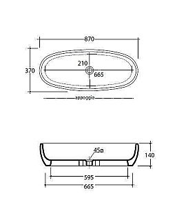 Раковина накладная Galassia Ergo 87 9864 белая купить в интернет-магазине Sanbest