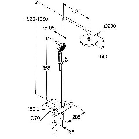 Душевая система Kludi Dive 6907939-00 черная матовая купить в интернет-магазине сантехники Sanbest