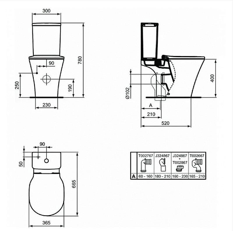Унитаз напольный Ideal Standard Connect Air E009701 с бачком E073401 белый, безободковый купить в интернет-магазине Sanbest