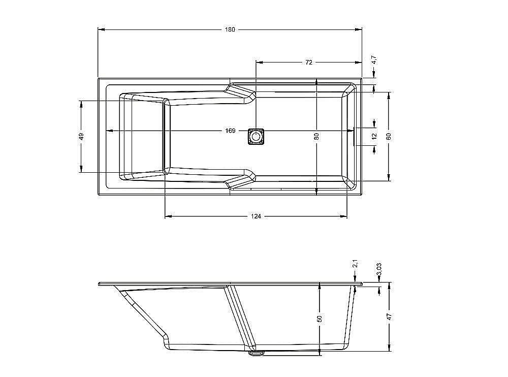 Акриловая ванна Riho Still Shower Led 180x80 B103003005 белая купить в интернет-магазине Sanbest