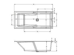 Ванна акриловая Riho Still Shower Led 180x80 купить в интернет-магазине Sanbest