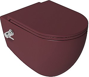 Унитаз подвесной с функцией биде Isvea Infinity 10NFS1005I-2R бордовый матовый, безободковый купить в интернет-магазине Sanbest