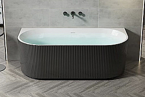 Акриловая ванна Royal Bath NERO RB611902BL-GR 150х75 белый/черный купить в интернет-магазине Sanbest
