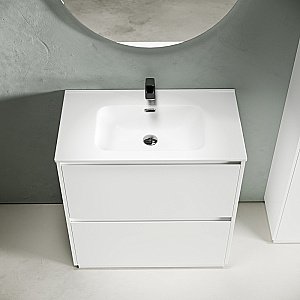 Тумба с раковиной Sancos Libra Floor 100 LB100FW белая для ванной в интернет-магазине Sanbest