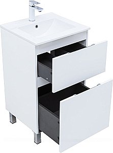 Тумба с раковиной Aquanet Алвита new 50 344131+303190 белая матовая для ванной в интернет-магазине Sanbest