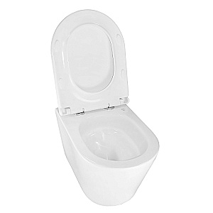 Унитаз подвесной Azario Lander AZ-2802E белый, безободковый, с крышкой микролифт купить в интернет-магазине Sanbest