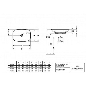 Раковина Villeroy&Boch Loop & Friends 4A500001 альпийский белый купить в интернет-магазине Sanbest