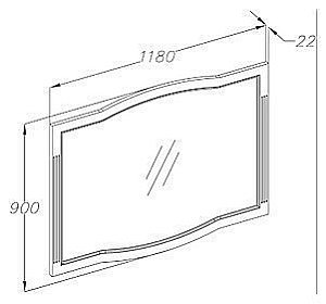 Зеркало Опадирис Лаура 120 белый/swarovski золото в ванную от интернет-магазине сантехники Sanbest