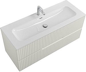 Тумба с раковиной Cezares DUET-N 120 DUET-N-1200-2C-SO-AS-P альпака брашированная для ванной в интернет-магазине Sanbest